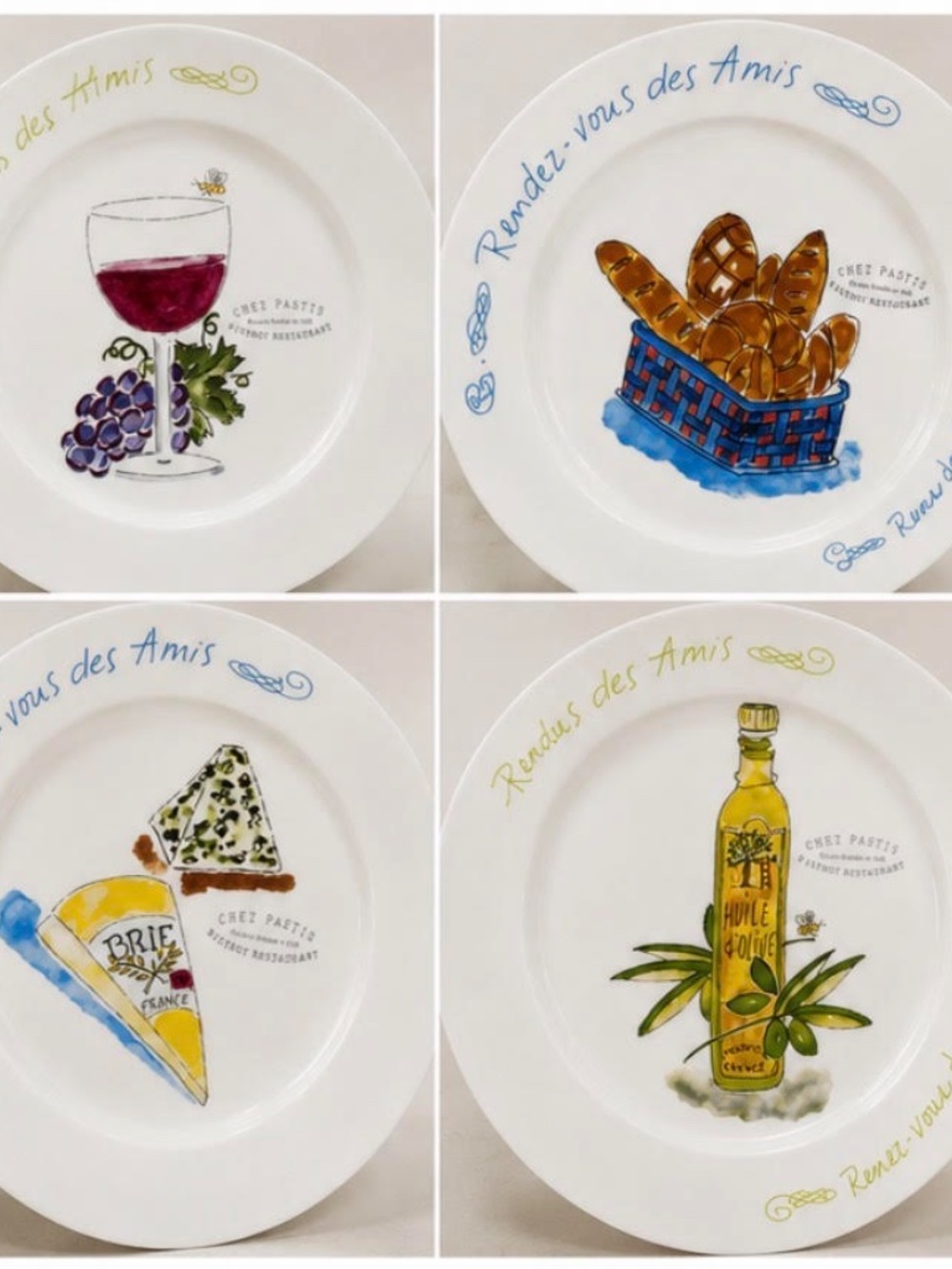 Revol France Chez Pastis Bistro Plate Set of 4 | Jill Butler | Sisson Imports |